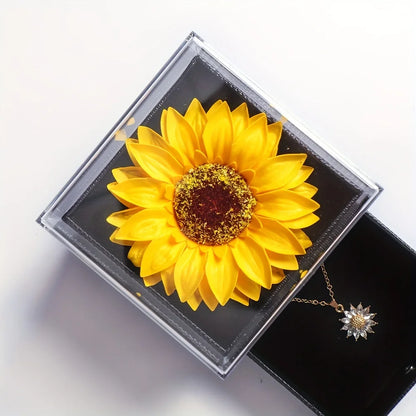 Elegant Sunflower Necklace Gift Set