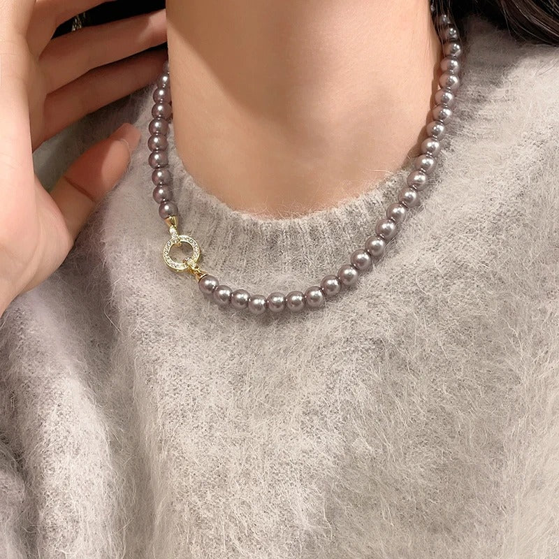 French Elegant Pearl Beaded Necklace