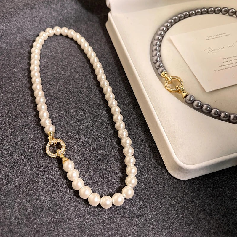 French Elegant Pearl Beaded Necklace