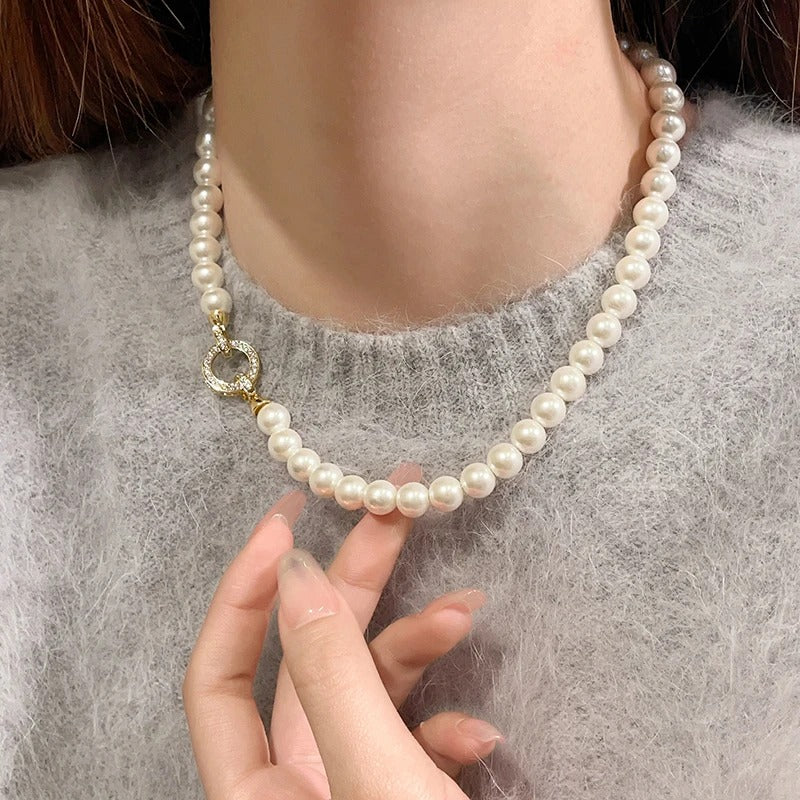 French Elegant Pearl Beaded Necklace