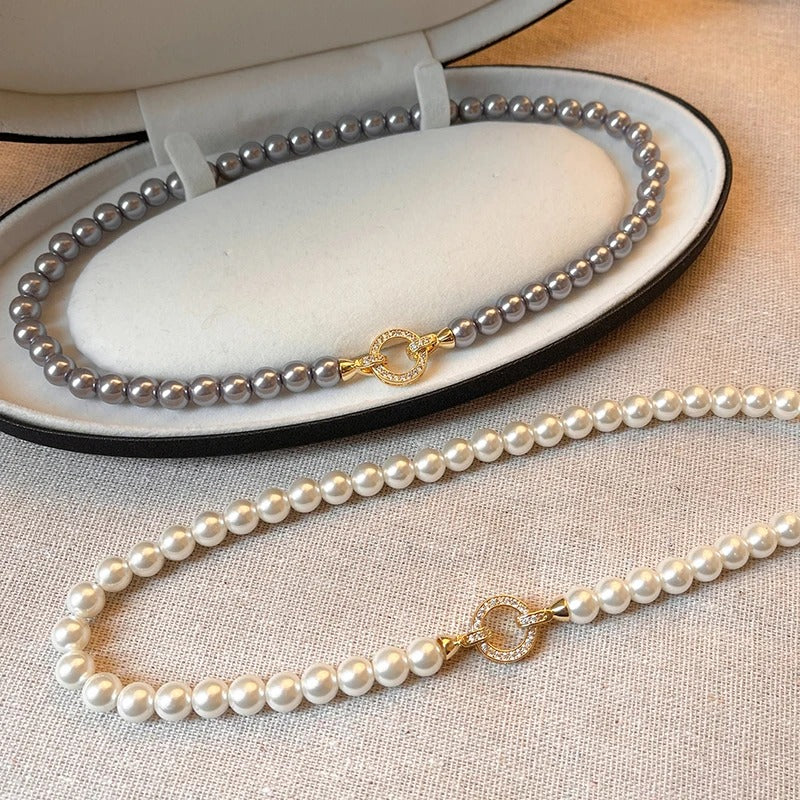 French Elegant Pearl Beaded Necklace